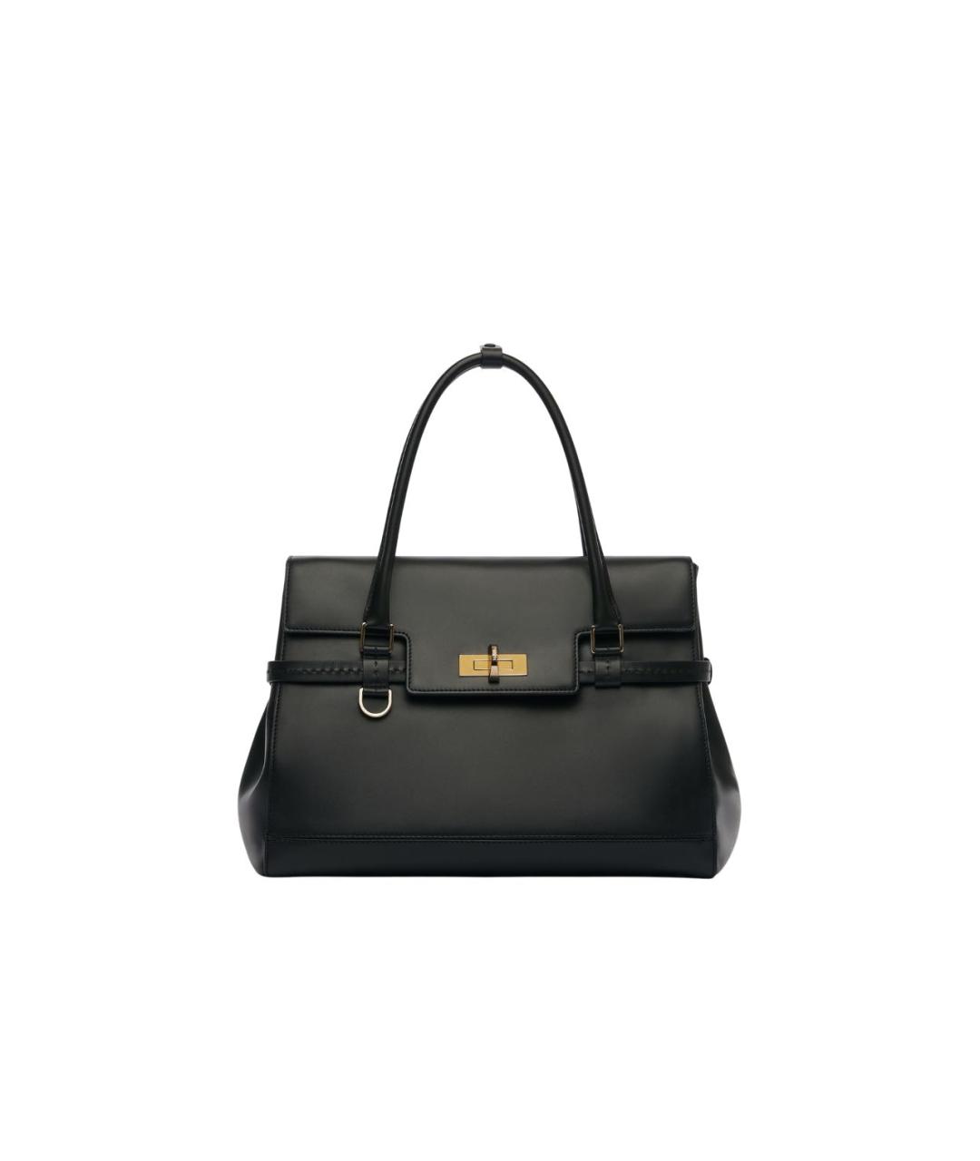 MAX MARA Черная кожаная сумка тоут, фото 1