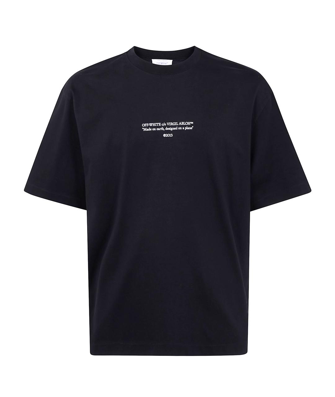 OFF-WHITE Черная хлопковая футболка, фото 1