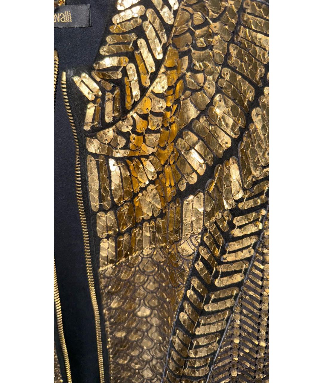 ROBERTO CAVALLI Золотая кожаная куртка, фото 5