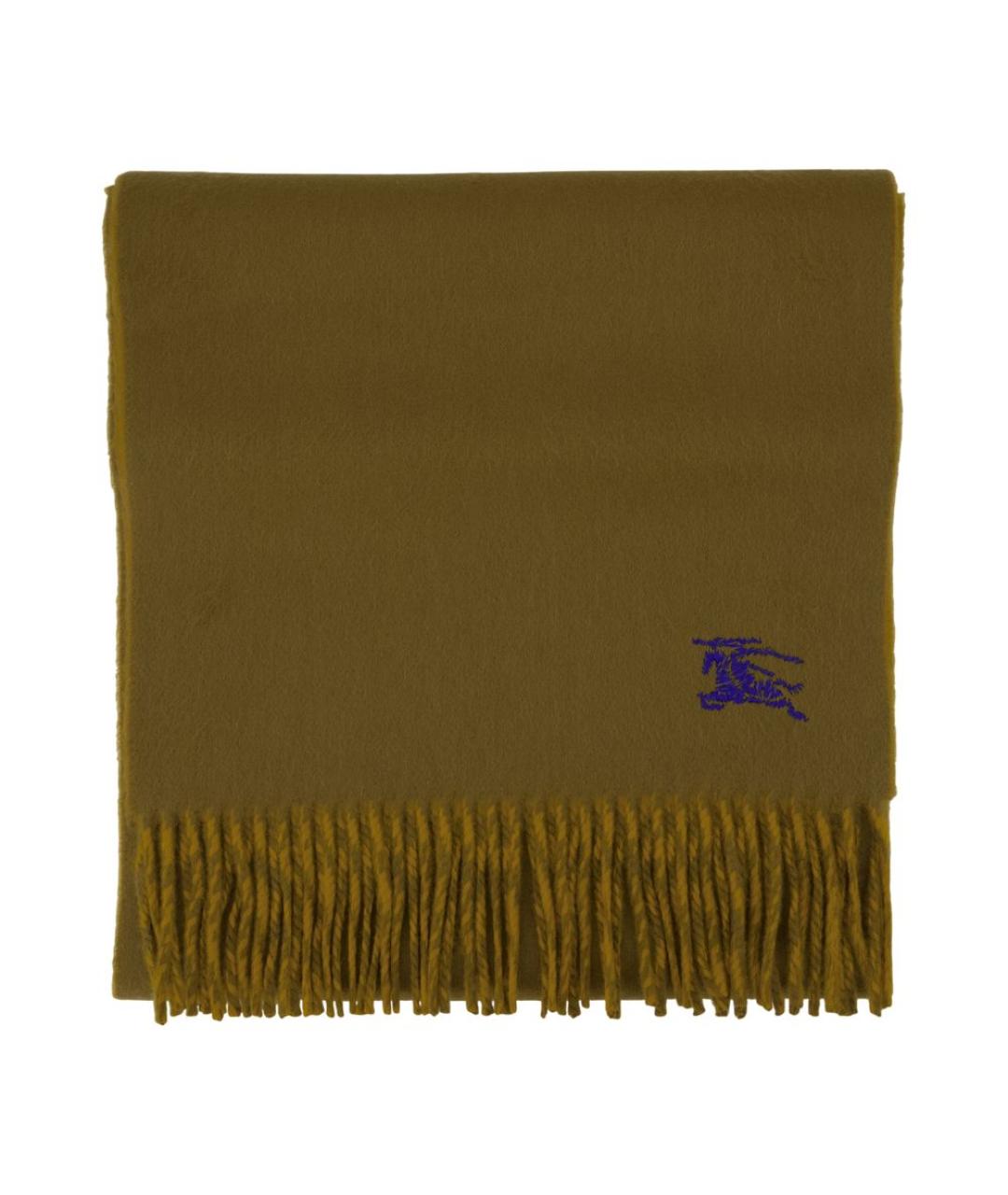 BURBERRY Хаки кашемировый шарф, фото 1