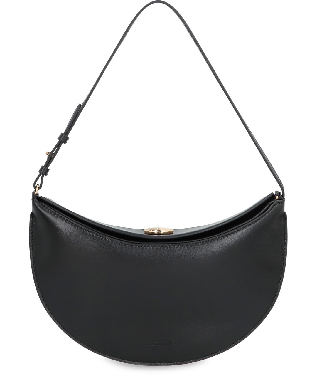 JACQUEMUS Черная кожаная сумка через плечо, фото 2