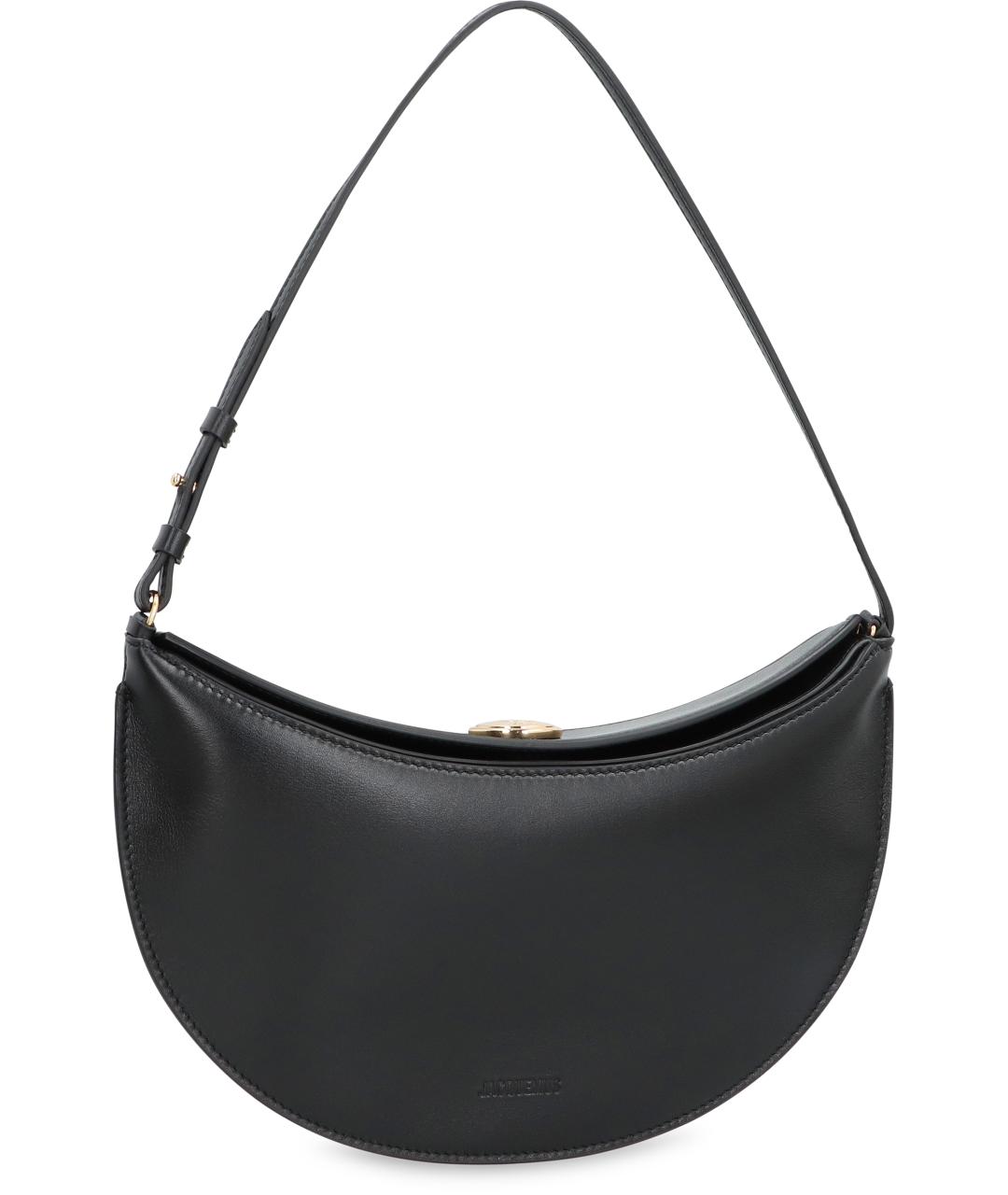 JACQUEMUS Черная кожаная сумка через плечо, фото 3