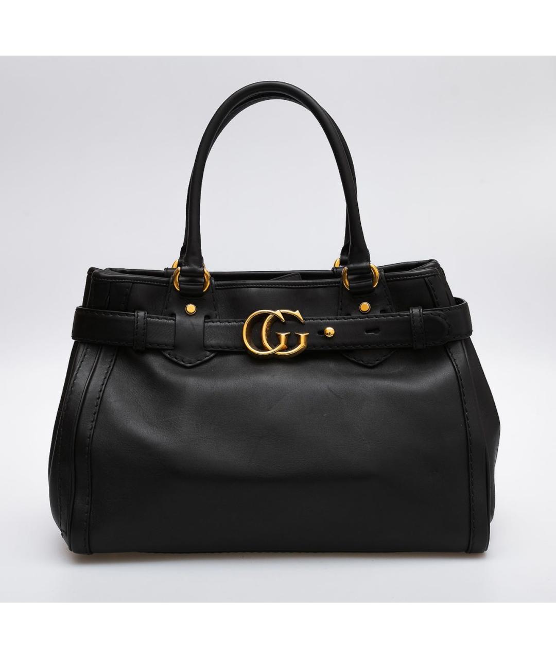GUCCI Черная кожаная сумка с короткими ручками, фото 9