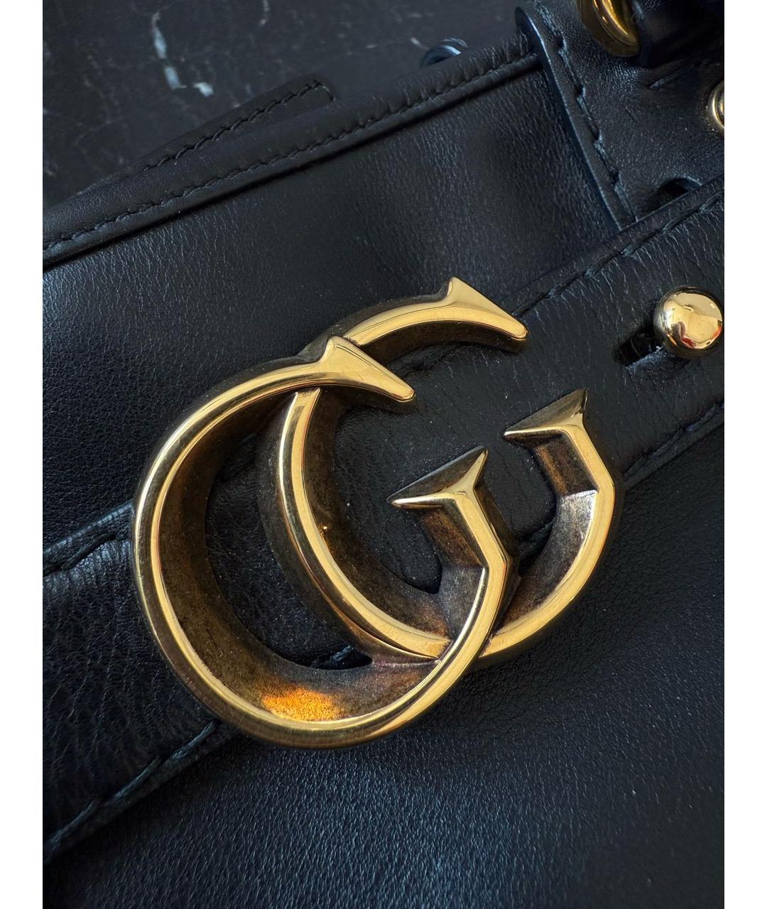 GUCCI Черная кожаная сумка с короткими ручками, фото 6