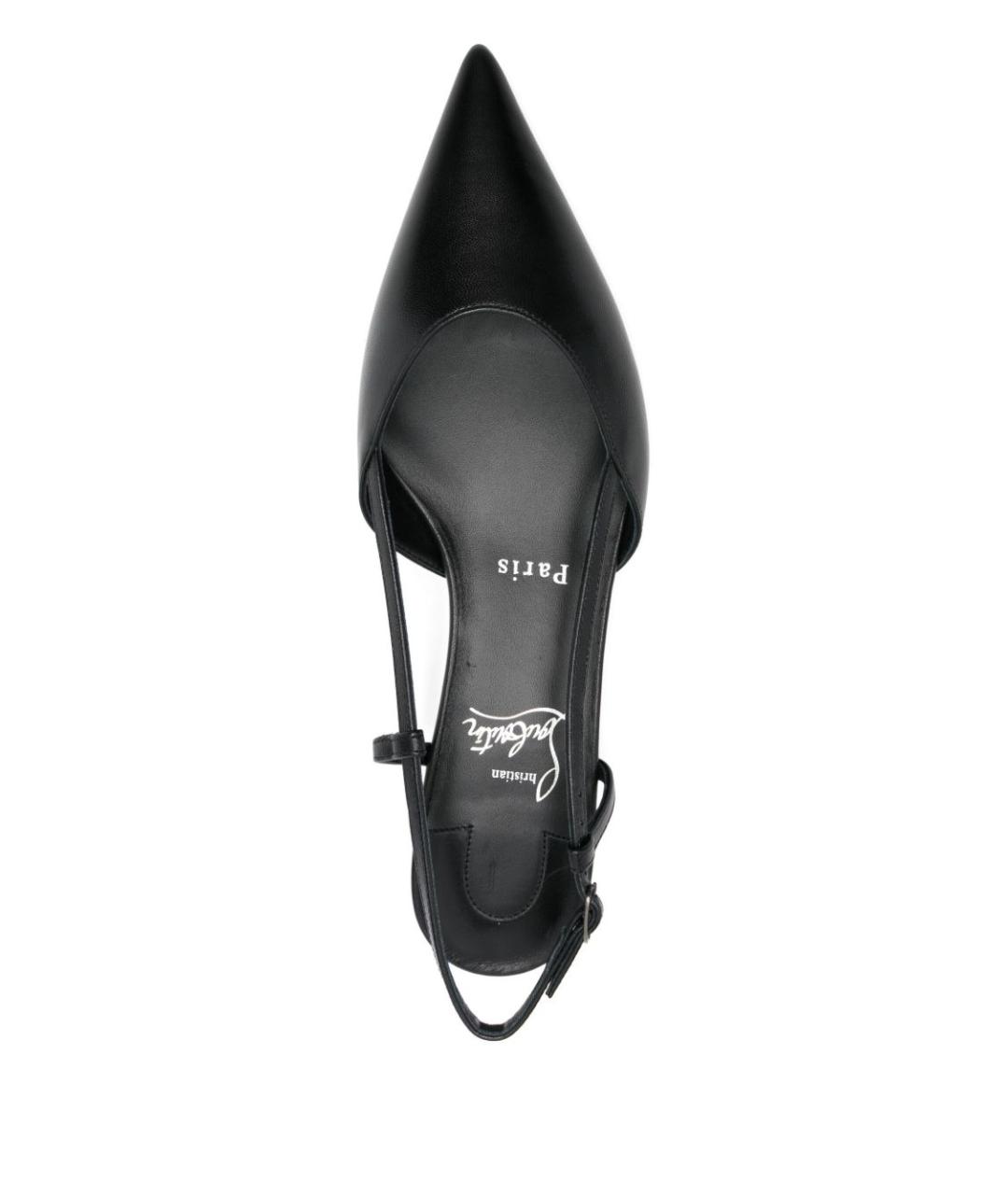 CHRISTIAN LOUBOUTIN Черные кожаные туфли, фото 3