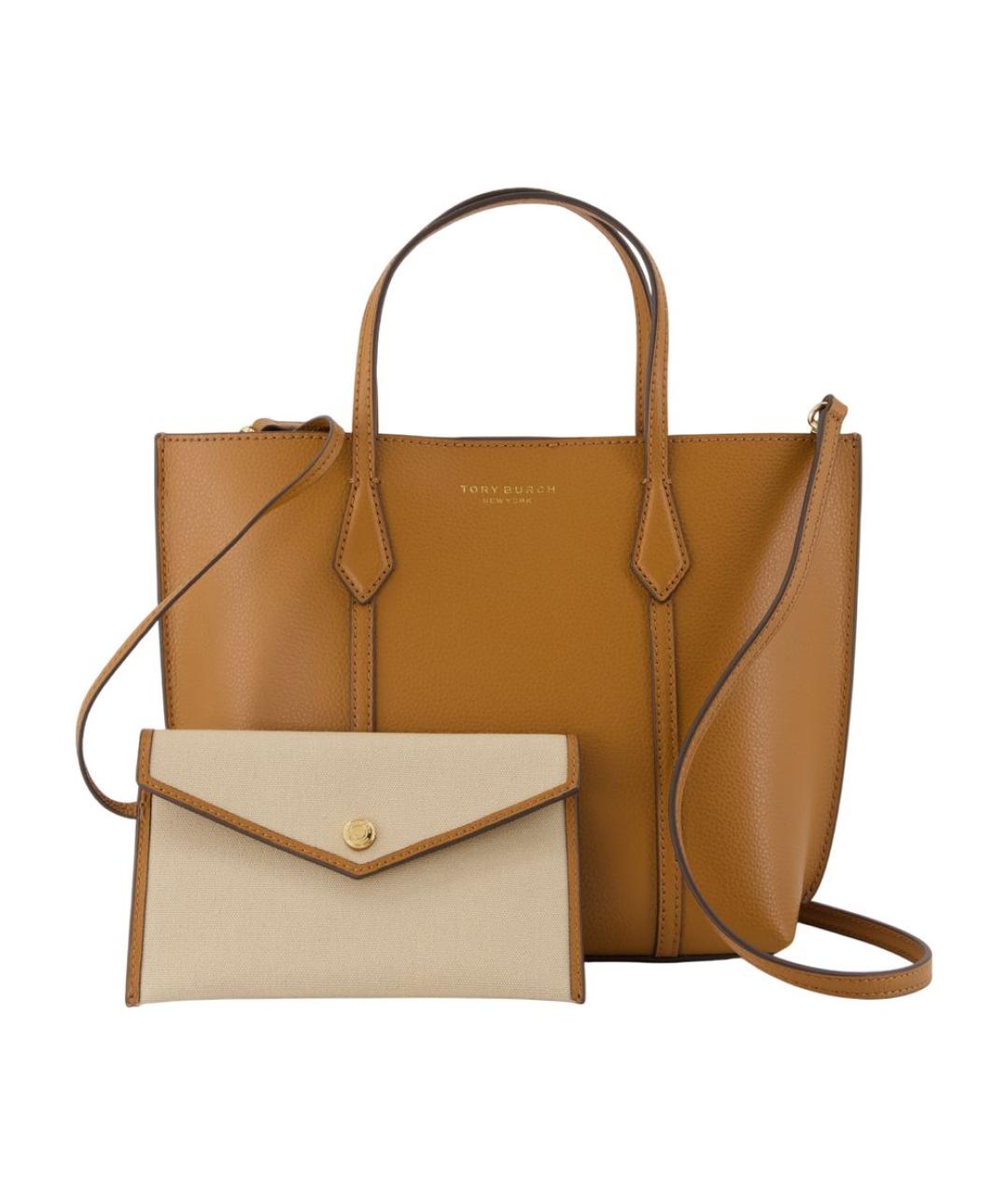 TORY BURCH Коричневая кожаная сумка тоут, фото 1