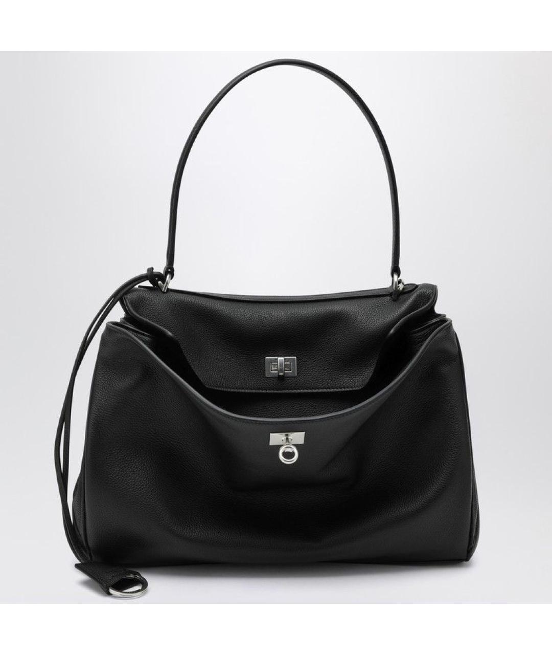 BALENCIAGA Черная кожаная сумка тоут, фото 2