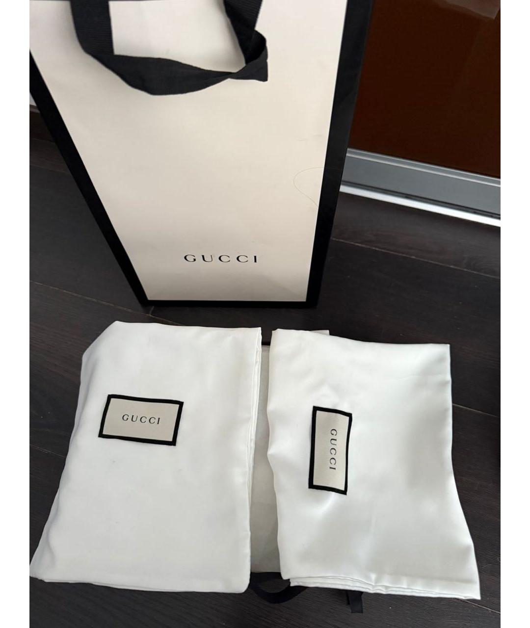 GUCCI Белые кожаные кеды, фото 4