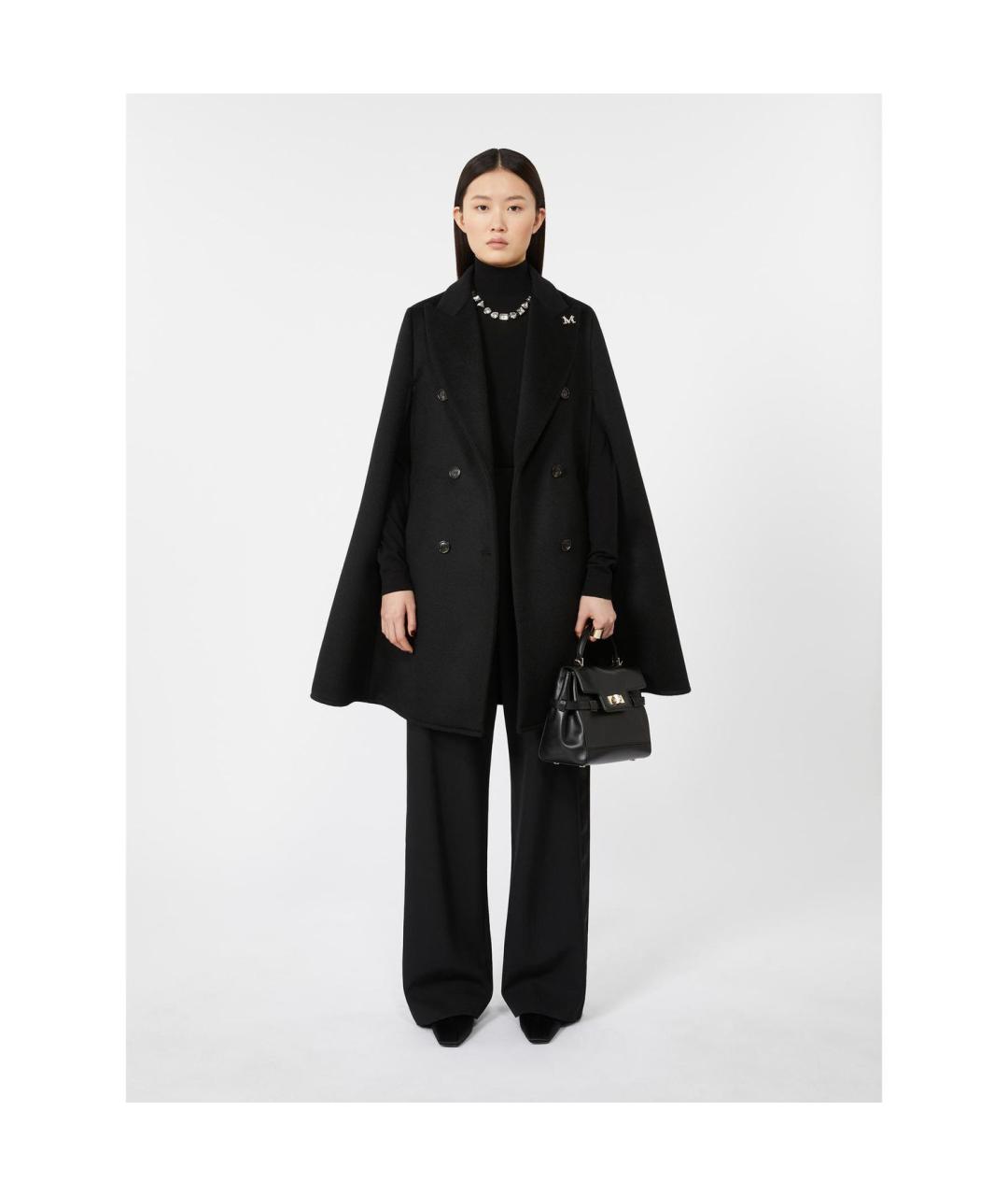 MAX MARA Черная кожаная сумка с короткими ручками, фото 4