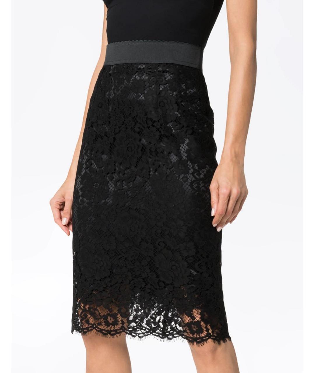 DOLCE&GABBANA Черная юбка миди, фото 3
