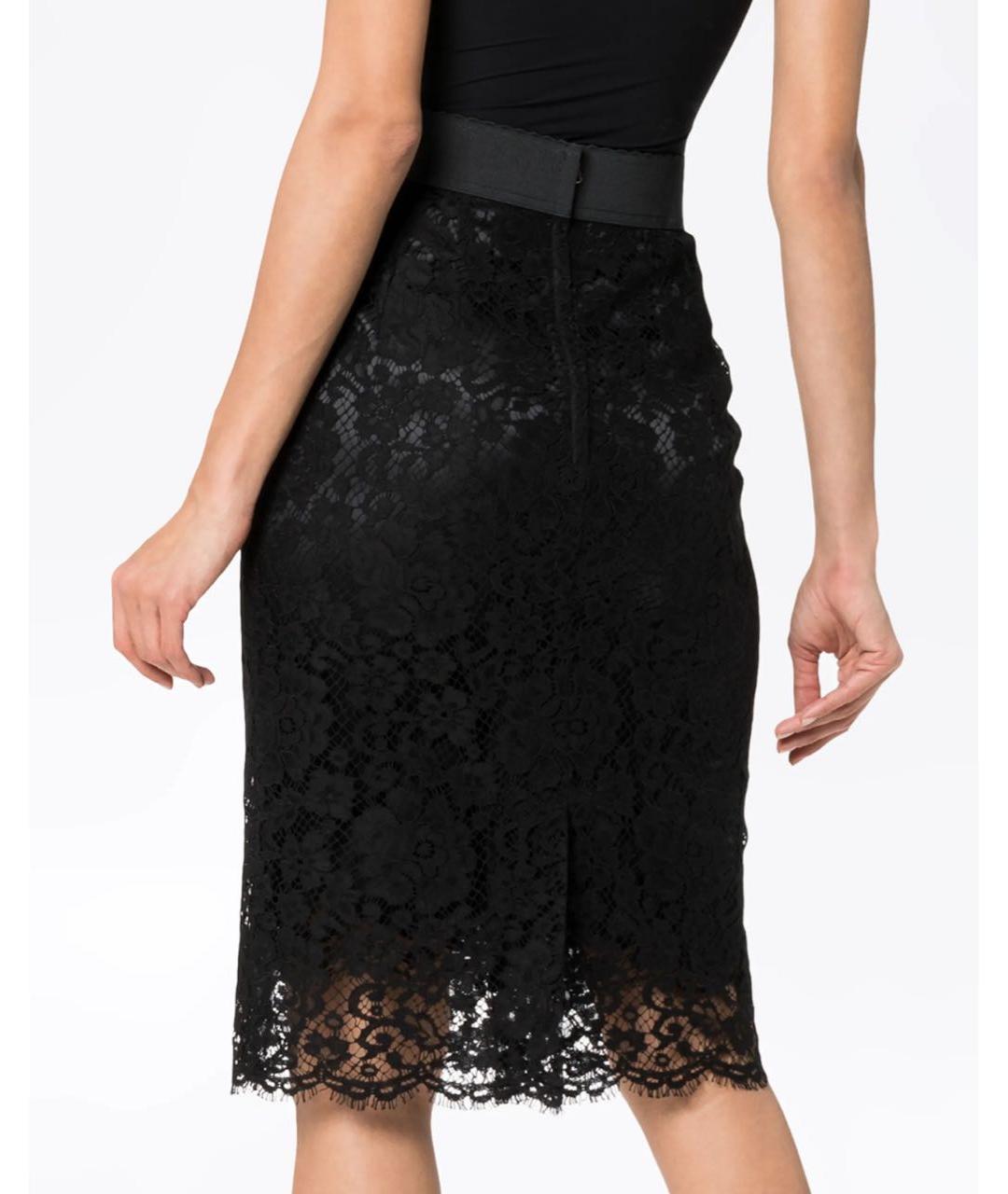DOLCE&GABBANA Черная юбка миди, фото 4
