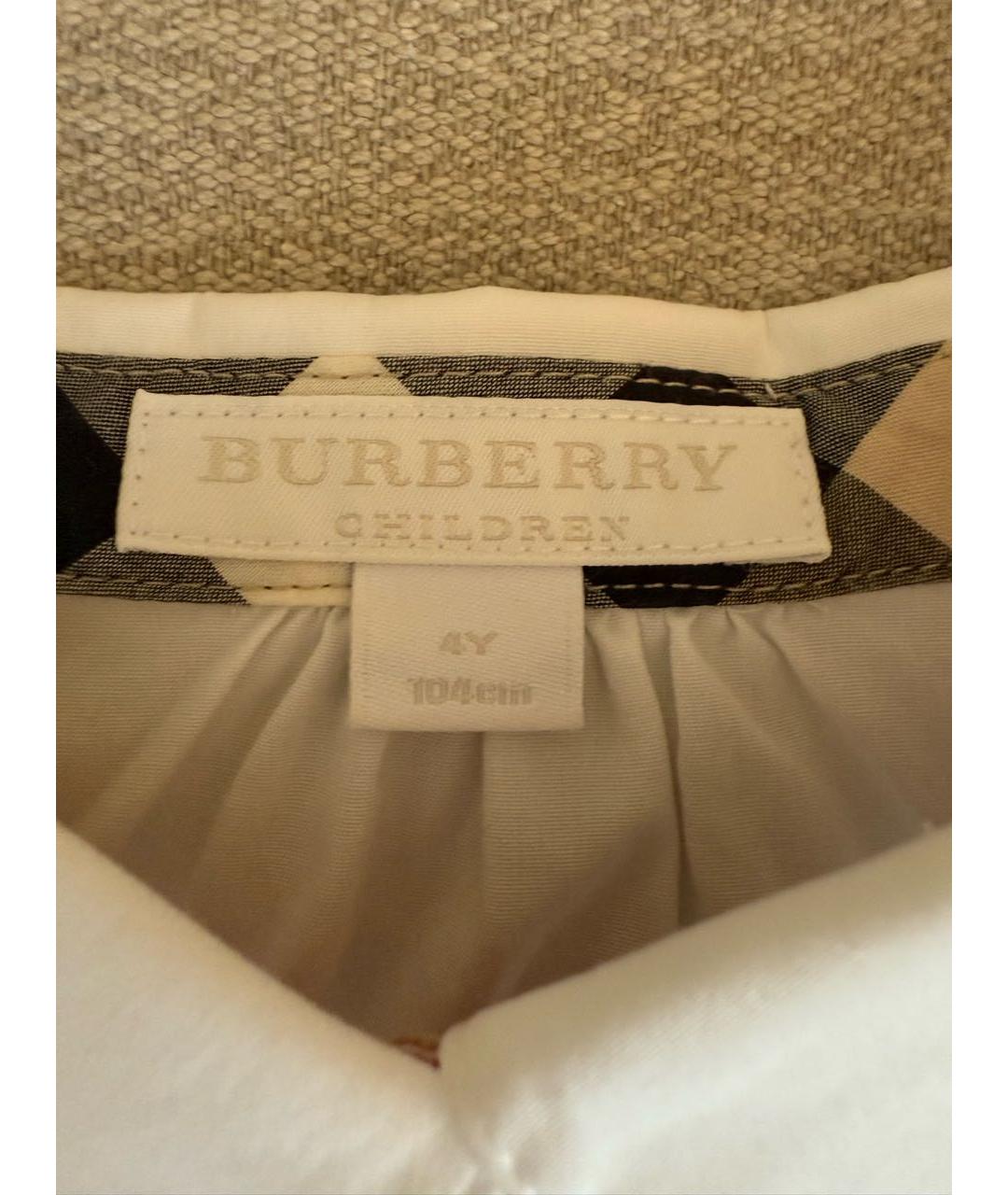 BURBERRY Белая хлопковая рубашка/блузка, фото 3