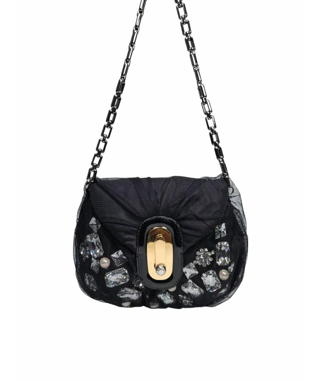 DOLCE&GABBANA Черная тканевая сумка через плечо, фото 1