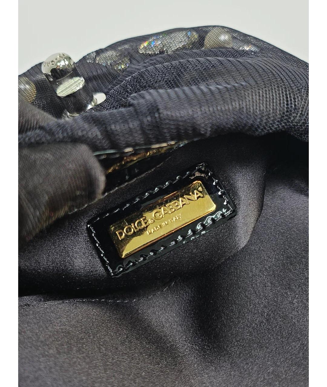 DOLCE&GABBANA Черная тканевая сумка через плечо, фото 8