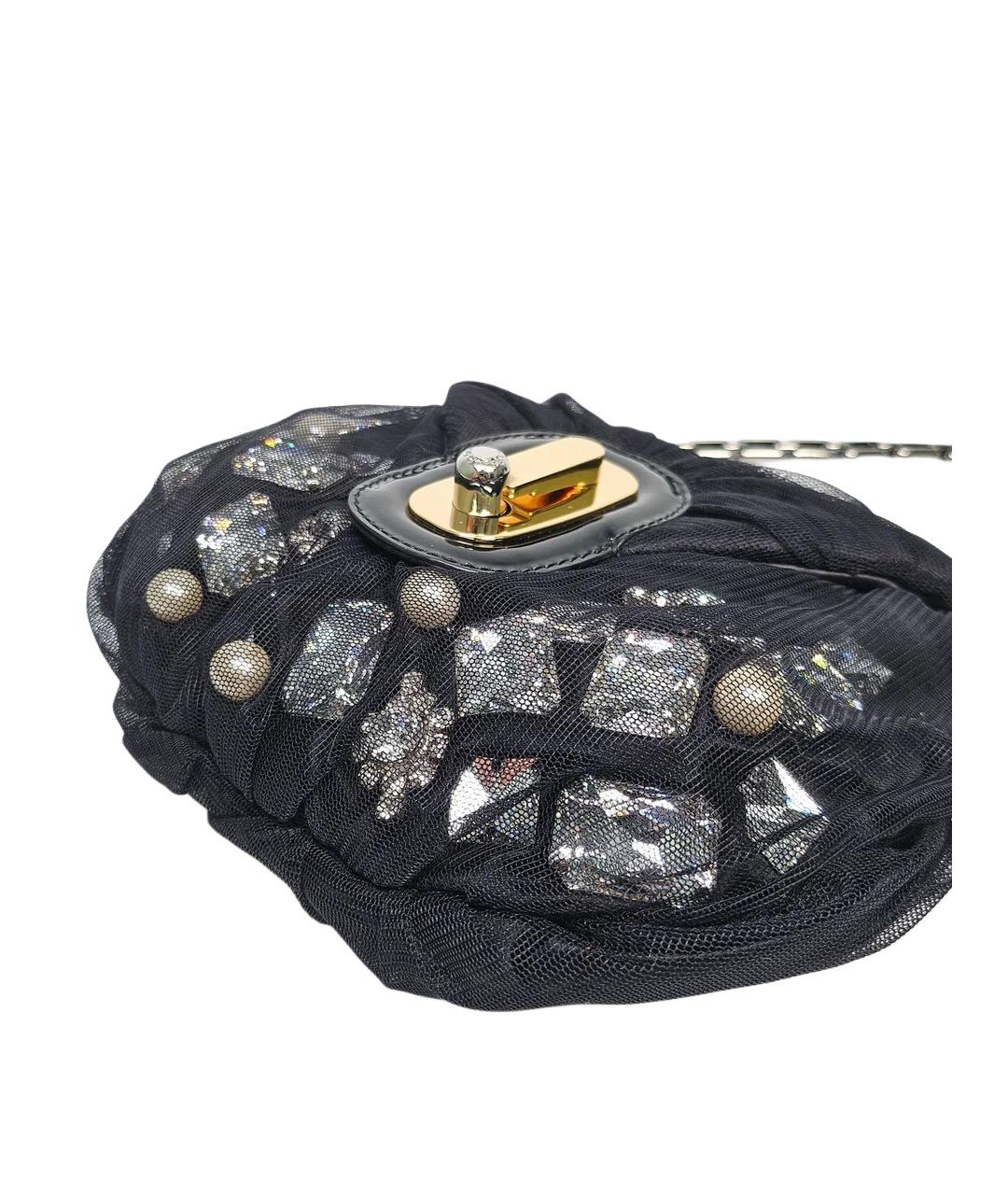 DOLCE&GABBANA Черная тканевая сумка через плечо, фото 5