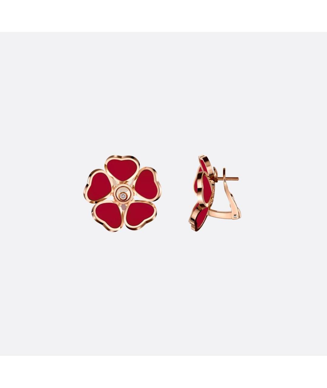 CHOPARD Бордовые серьги из розового золота, фото 2