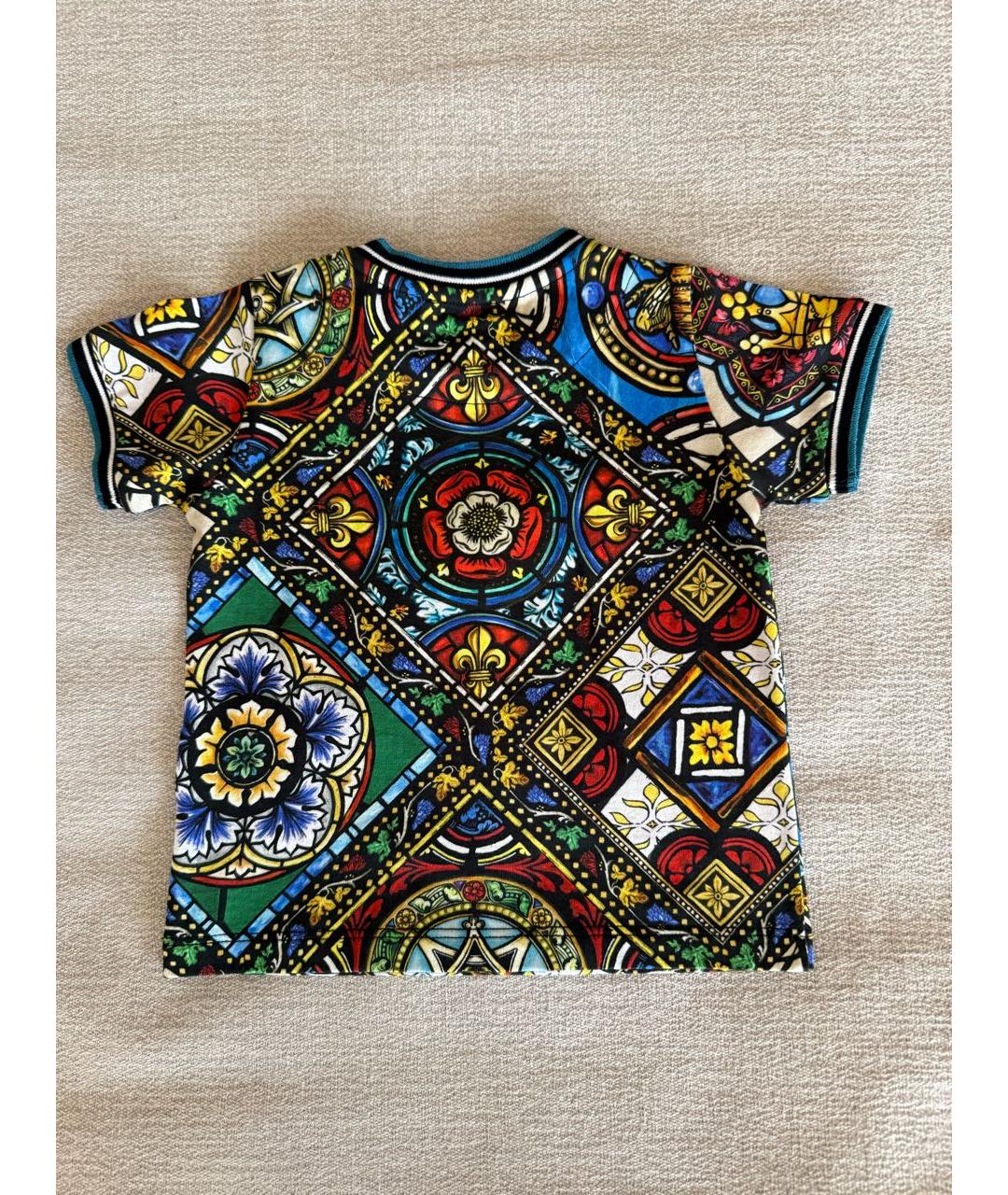 DOLCE & GABBANA KIDS Голубая хлопковая детская футболка, фото 2