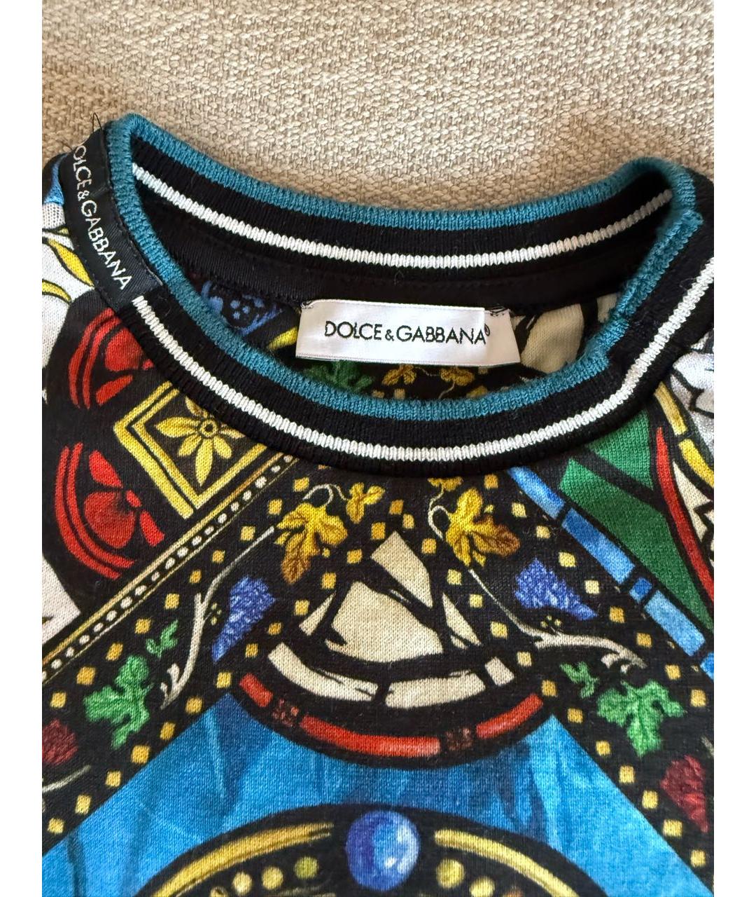 DOLCE & GABBANA KIDS Голубая хлопковая детская футболка, фото 3