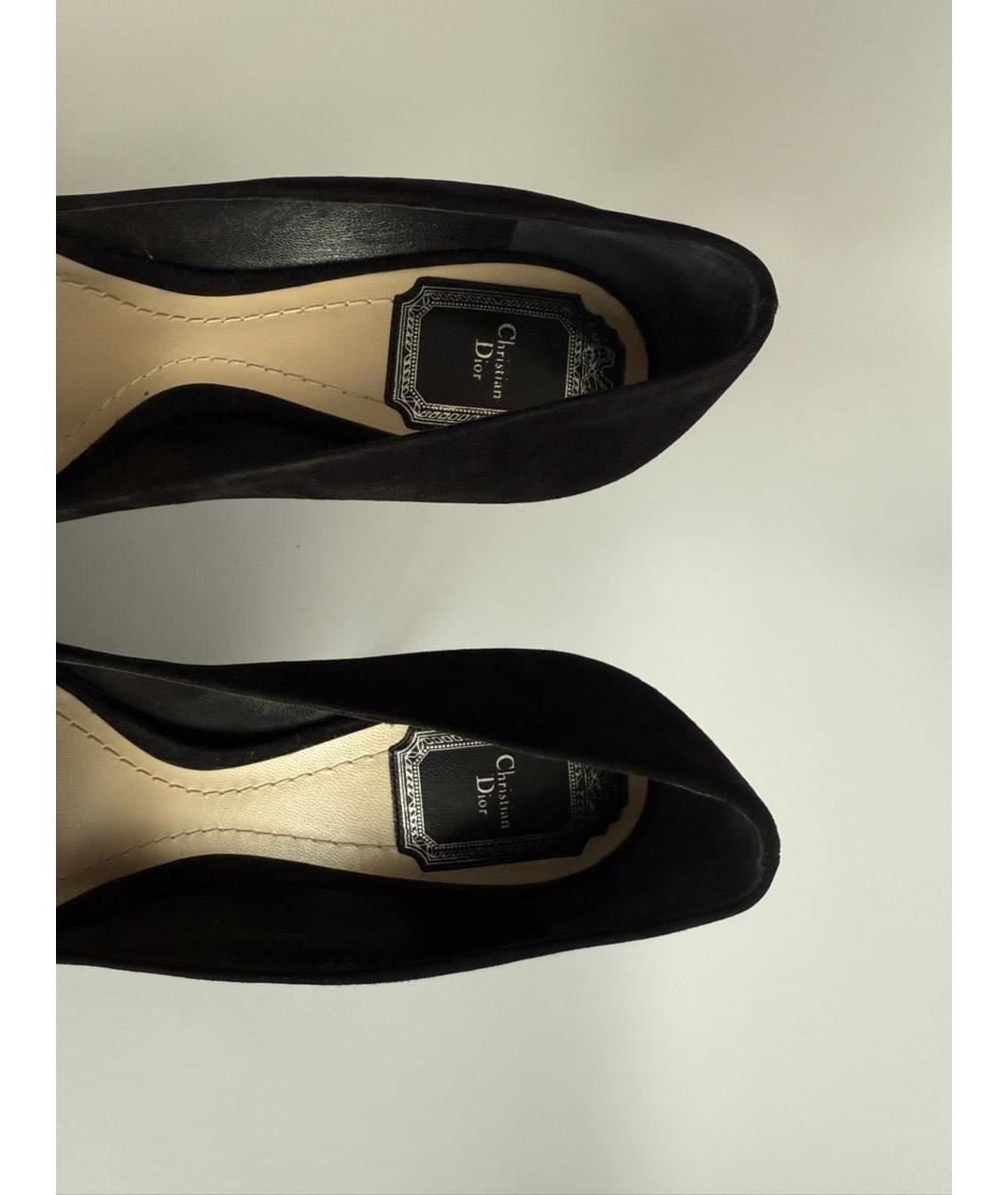 CHRISTIAN DIOR Черные замшевые туфли, фото 3