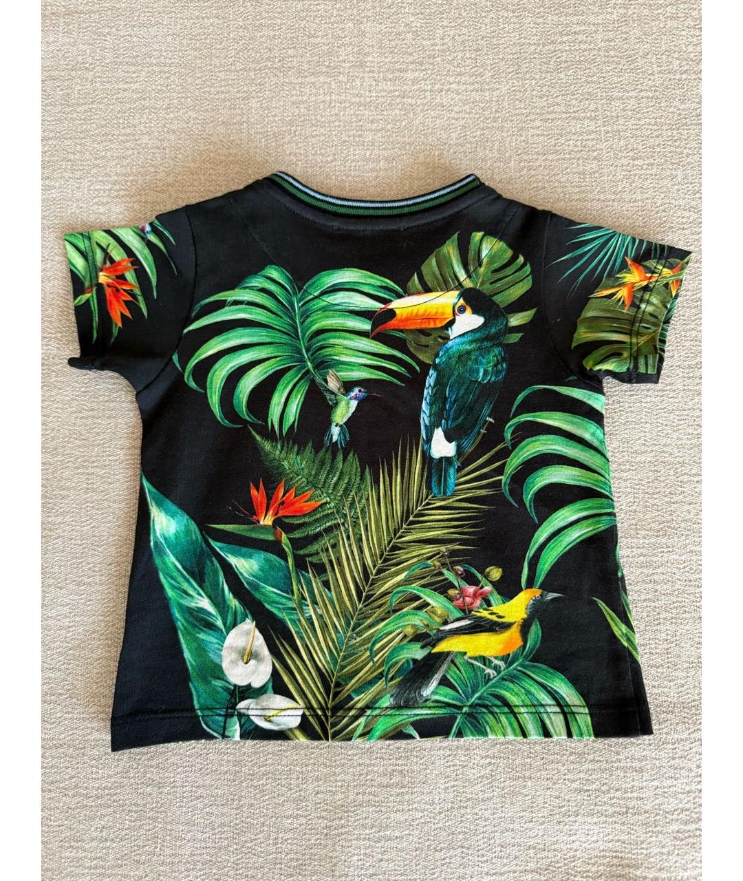 DOLCE & GABBANA KIDS Черная хлопковая детская футболка, фото 2