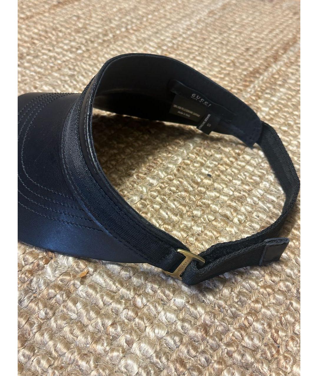 GUCCI Черная кожаная кепка, фото 2