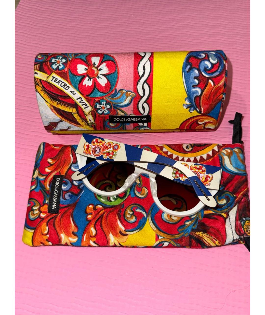 DOLCE&GABBANA Белые деревянные солнцезащитные очки, фото 2