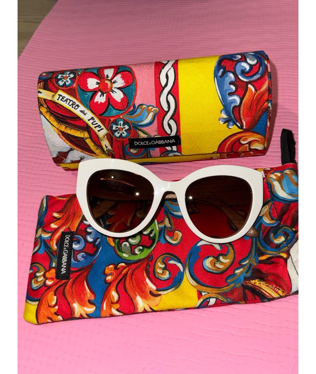 DOLCE&GABBANA Белые деревянные солнцезащитные очки, фото 5