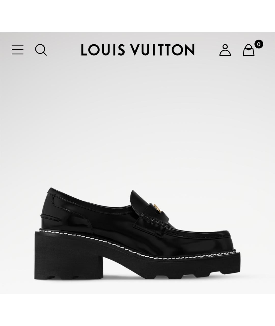 LOUIS VUITTON Черные кожаные лоферы, фото 5