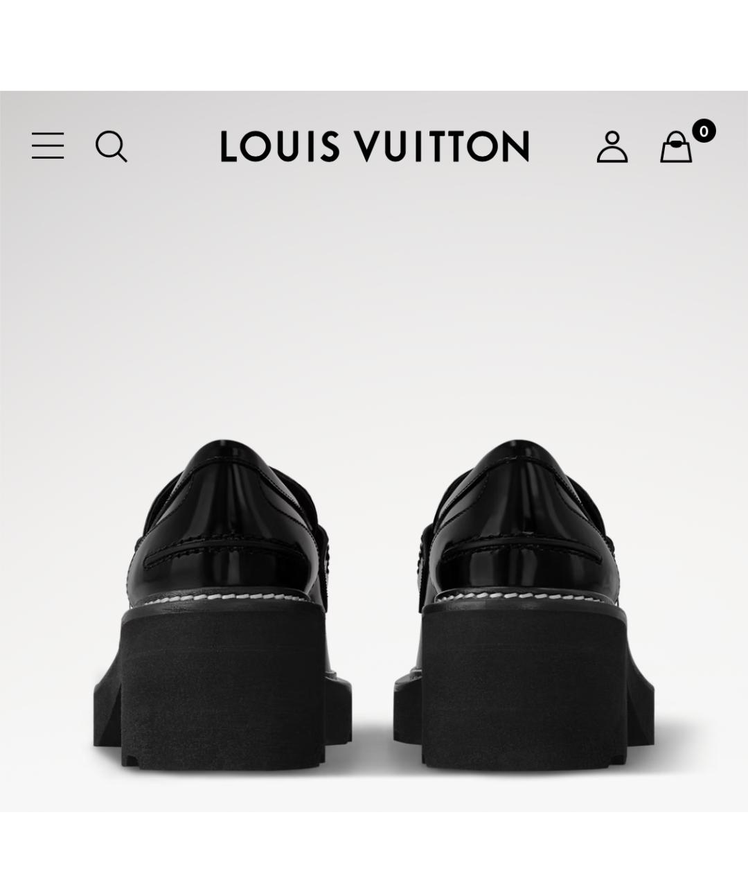 LOUIS VUITTON Черные кожаные лоферы, фото 4