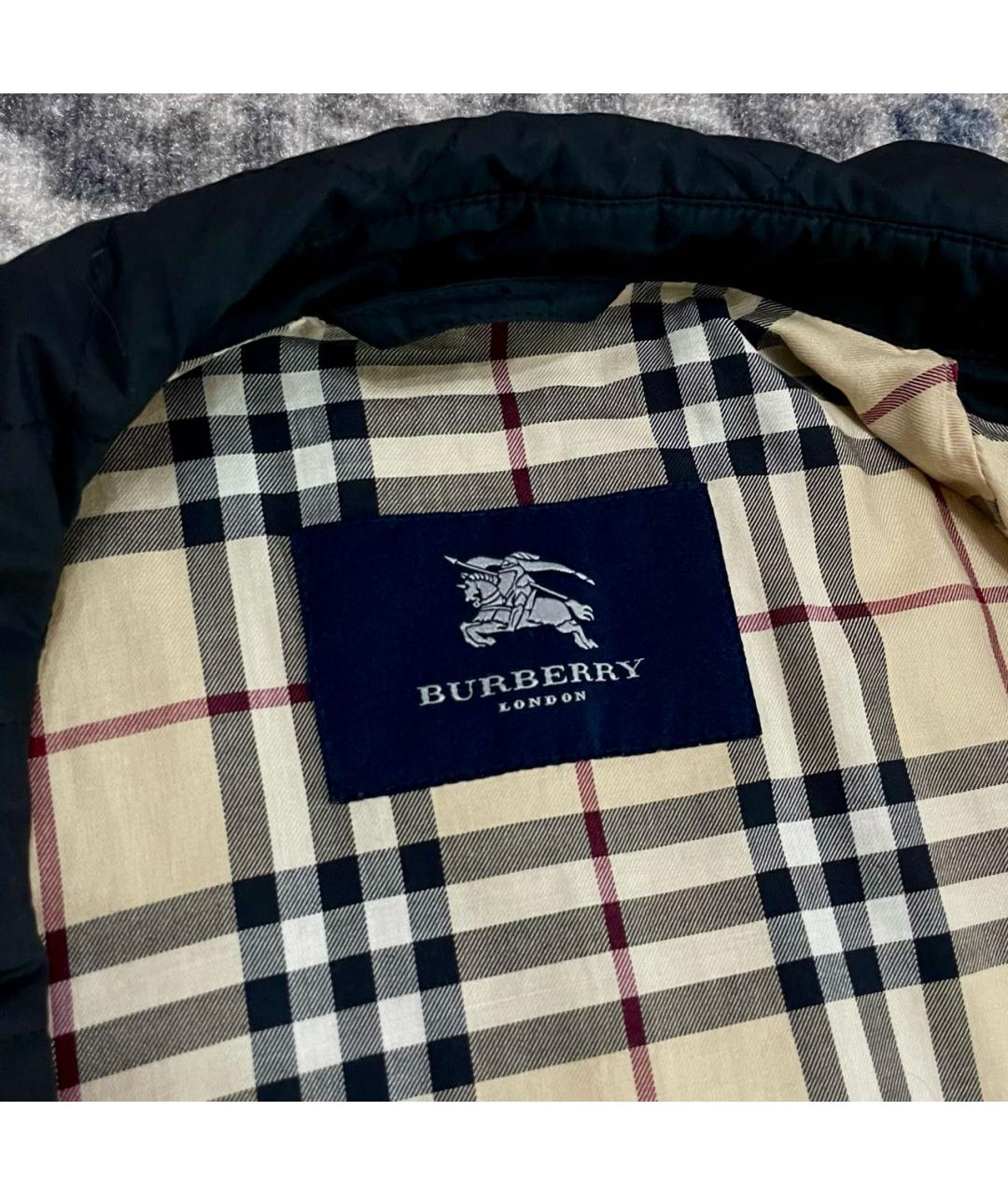 BURBERRY Черная полиэстеровая куртка, фото 3
