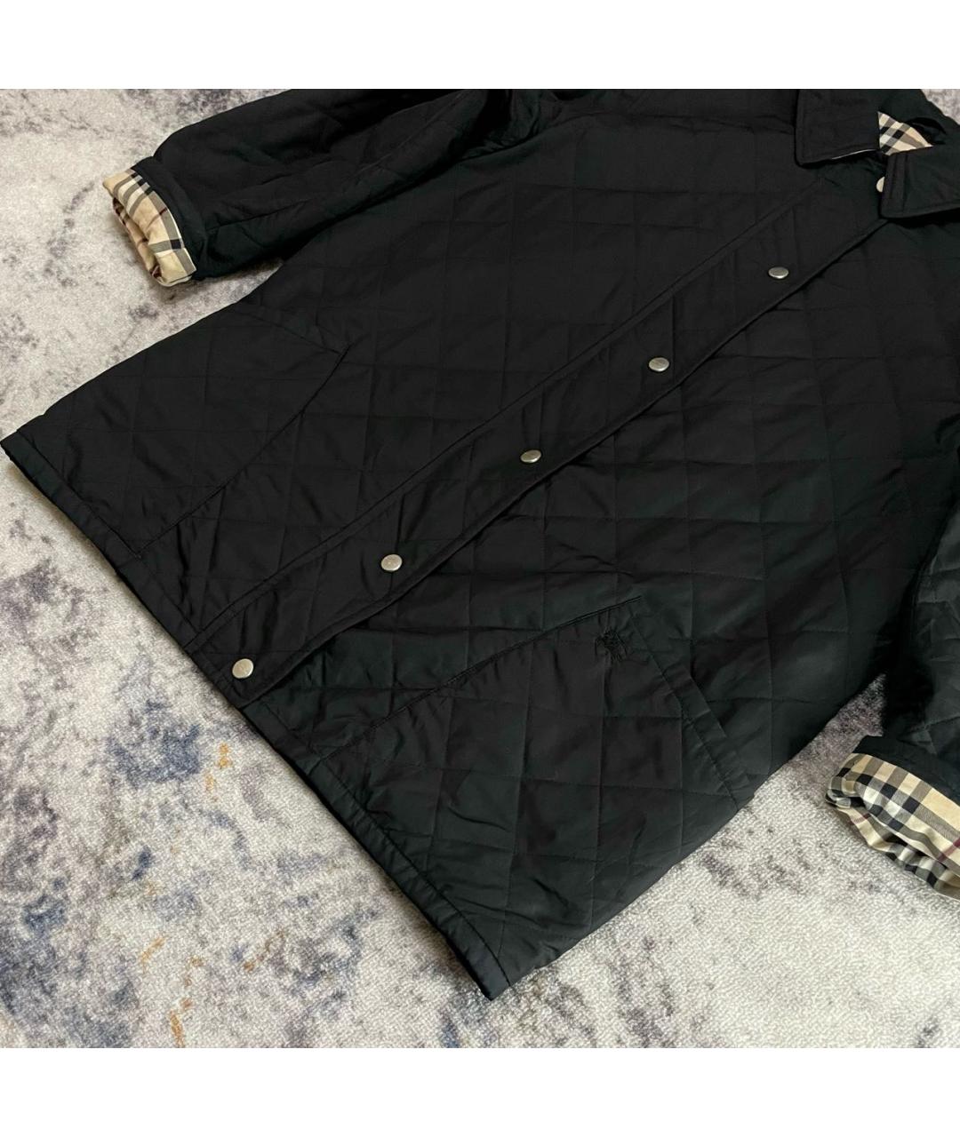 BURBERRY Черная полиэстеровая куртка, фото 6
