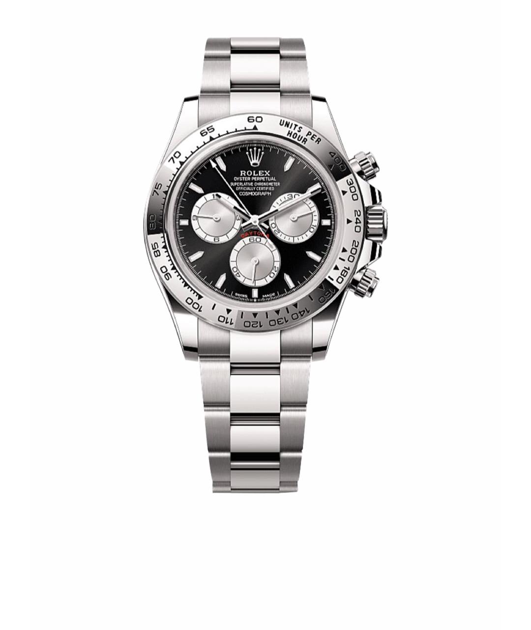 ROLEX Черные часы из белого золота, фото 1