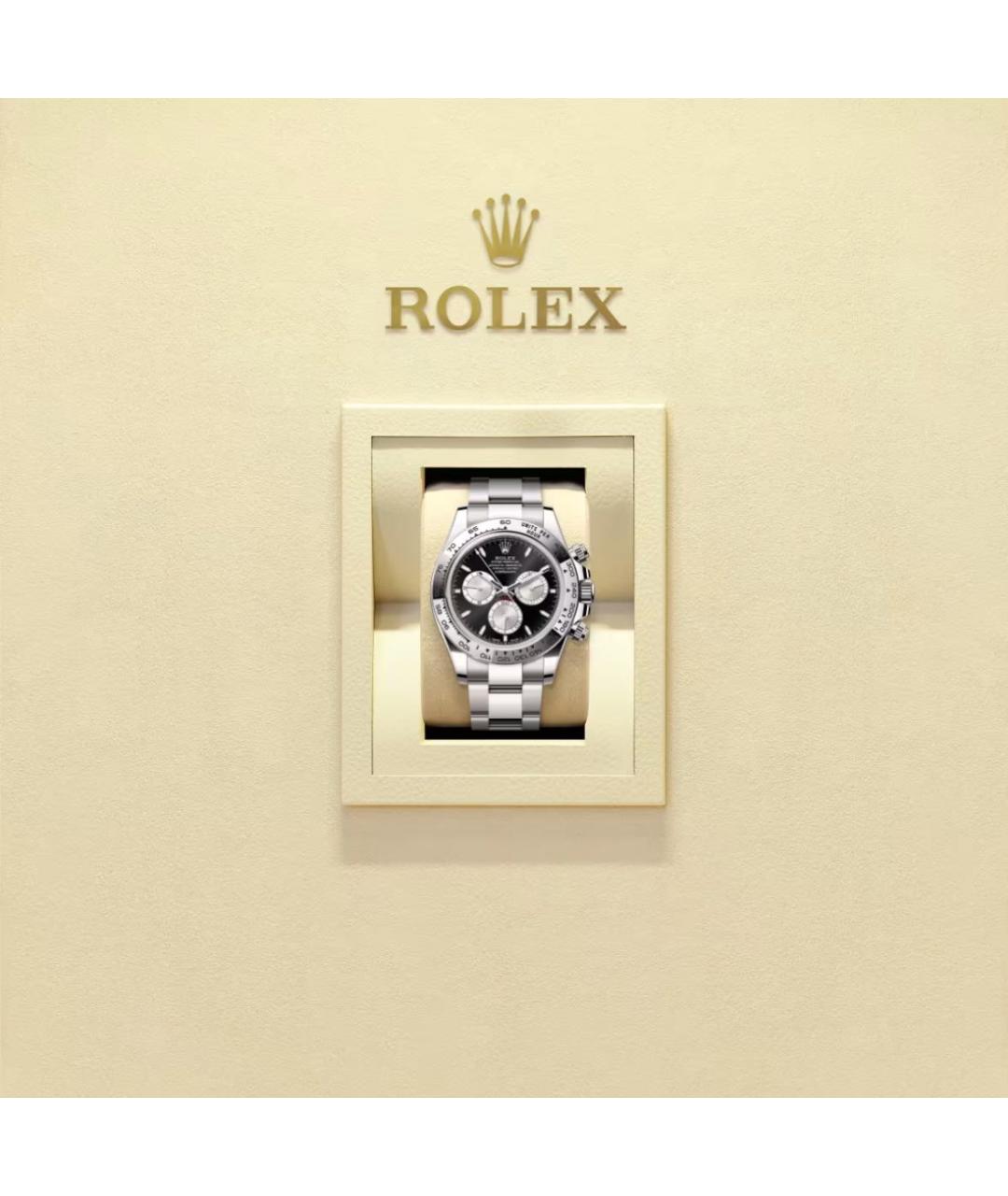 ROLEX Черные часы из белого золота, фото 2