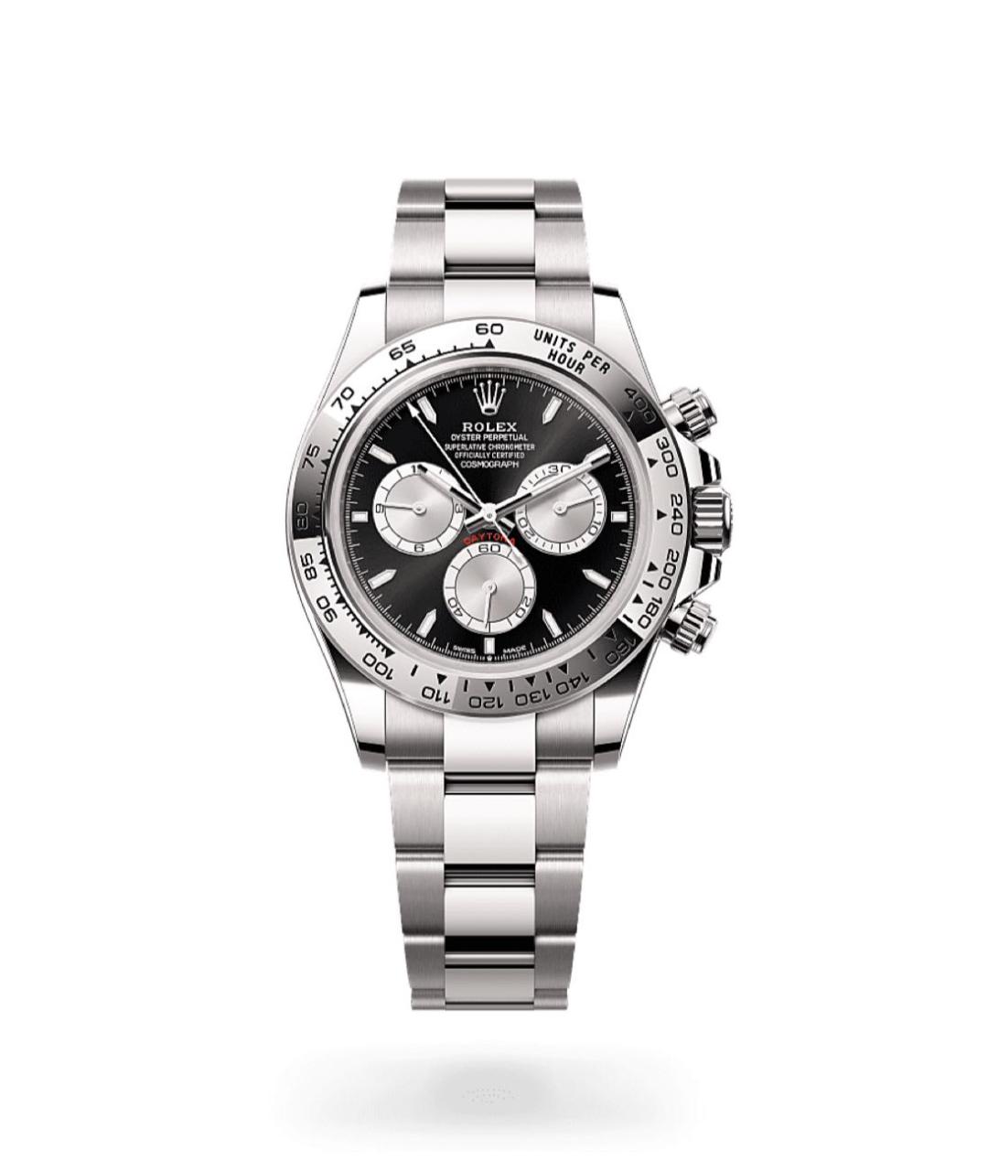 ROLEX Черные часы из белого золота, фото 3