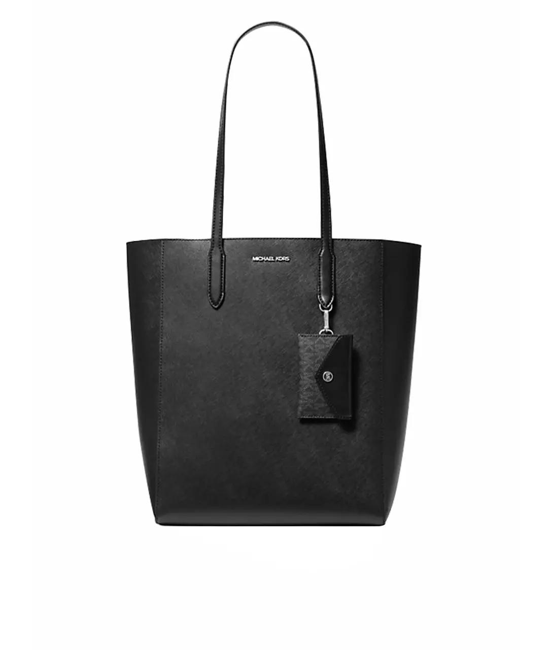 MICHAEL KORS Черная кожаная сумка тоут, фото 7