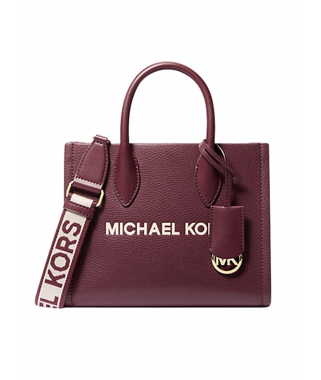 MICHAEL KORS Бордовая кожаная сумка тоут, фото 1