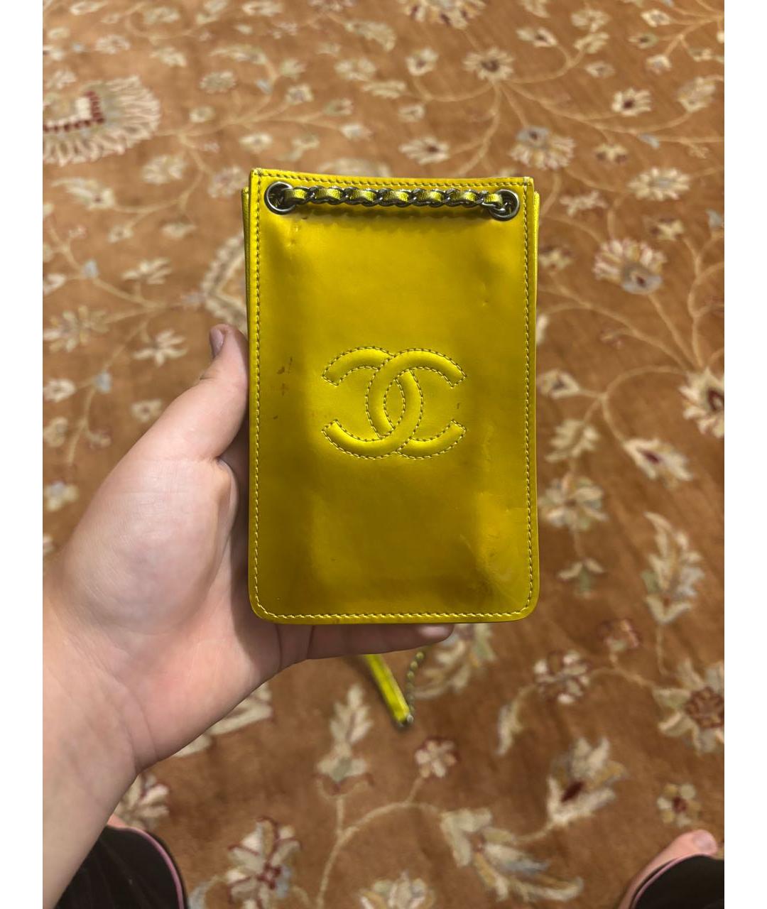 CHANEL Золотая кожаная сумка через плечо, фото 5