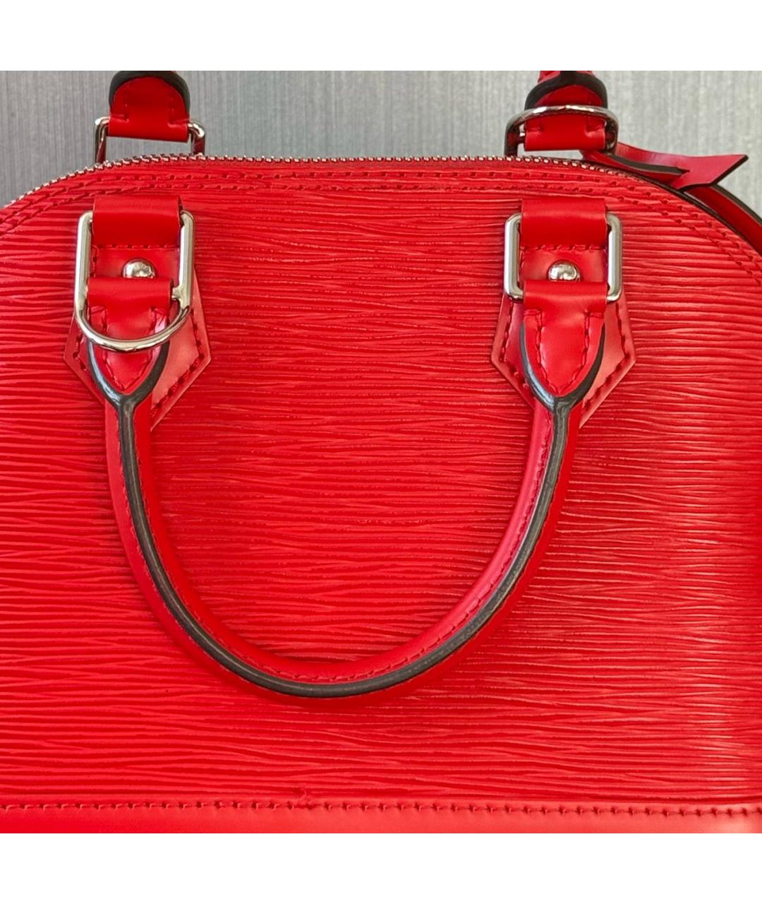 LOUIS VUITTON Красная кожаная сумка с короткими ручками, фото 8