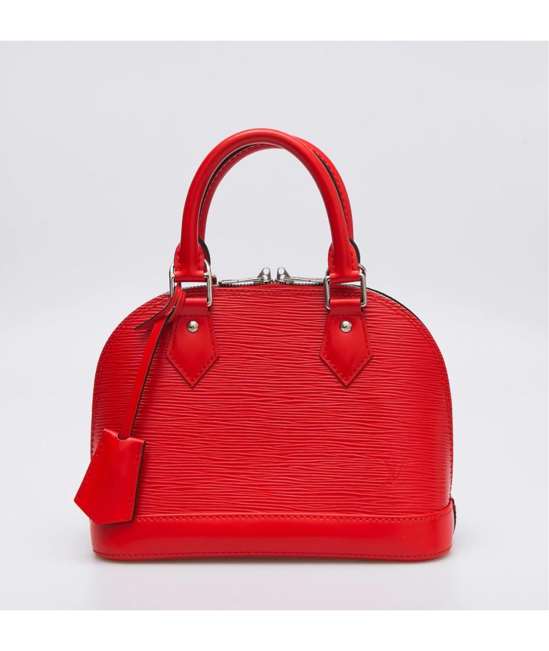 LOUIS VUITTON Красная кожаная сумка с короткими ручками, фото 9
