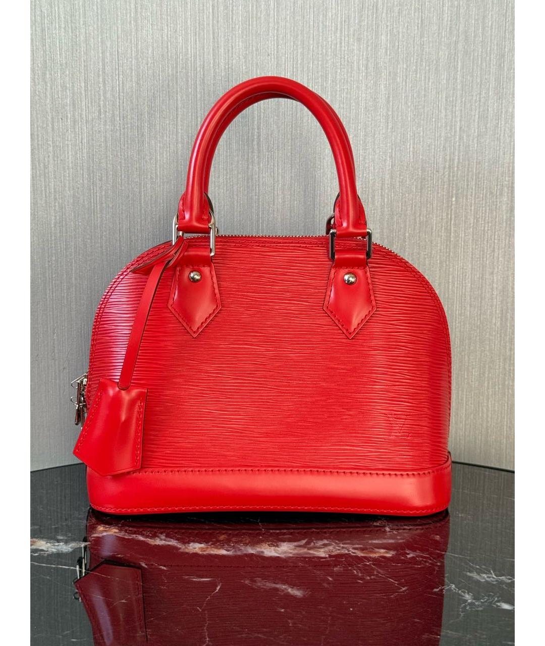 LOUIS VUITTON Красная кожаная сумка с короткими ручками, фото 2