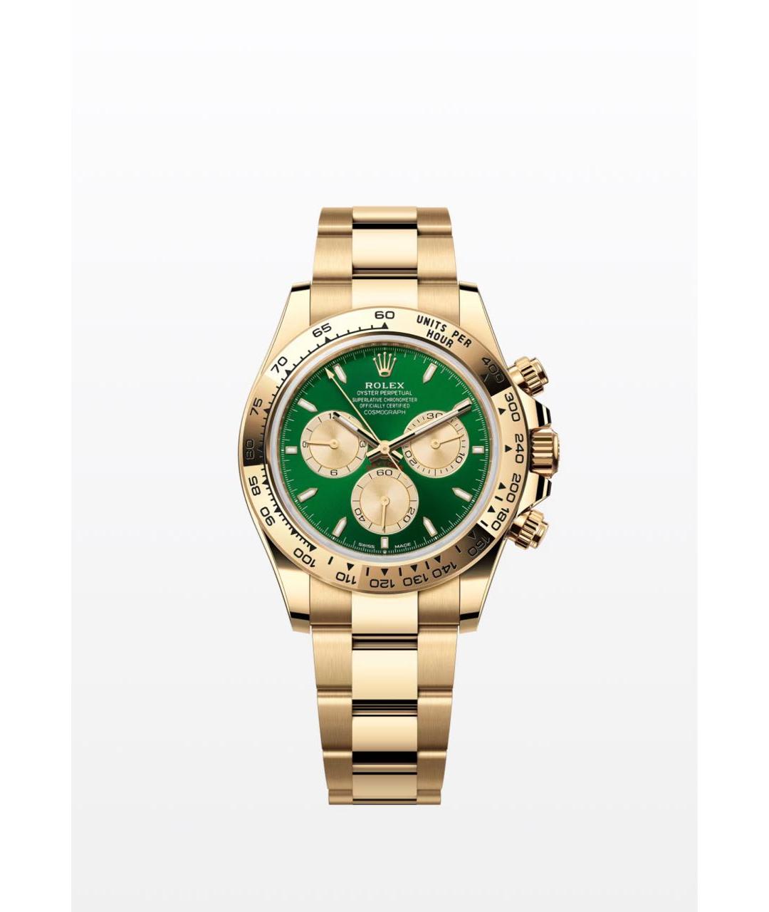 ROLEX Зеленые часы из желтого золота, фото 3