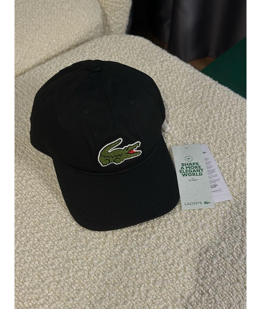 LACOSTE Черная хлопковая кепка/бейсболка, фото 5