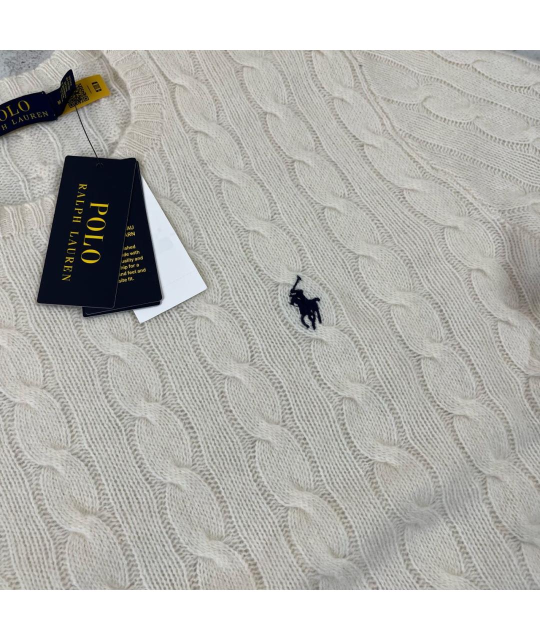 POLO RALPH LAUREN Бежевый шерстяной джемпер / свитер, фото 2