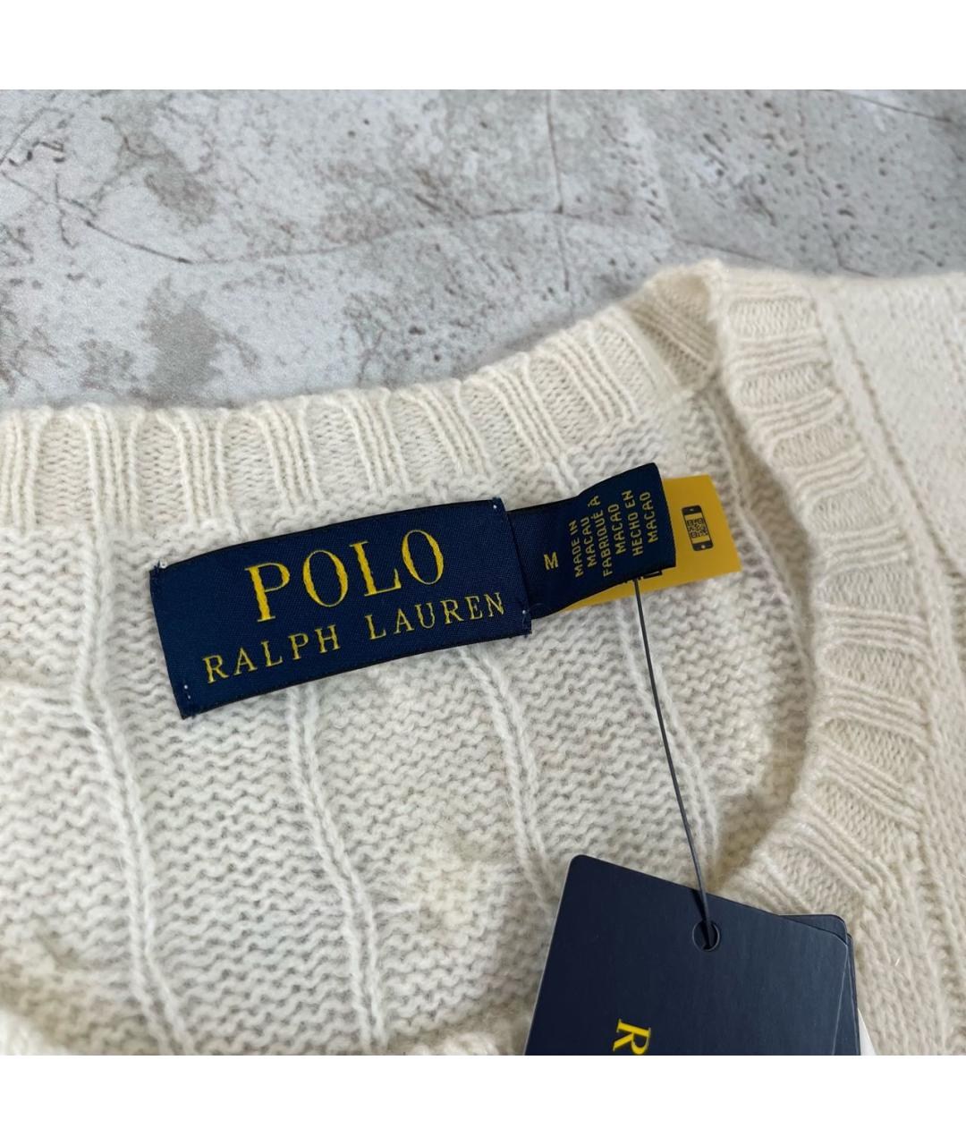 POLO RALPH LAUREN Бежевый шерстяной джемпер / свитер, фото 3