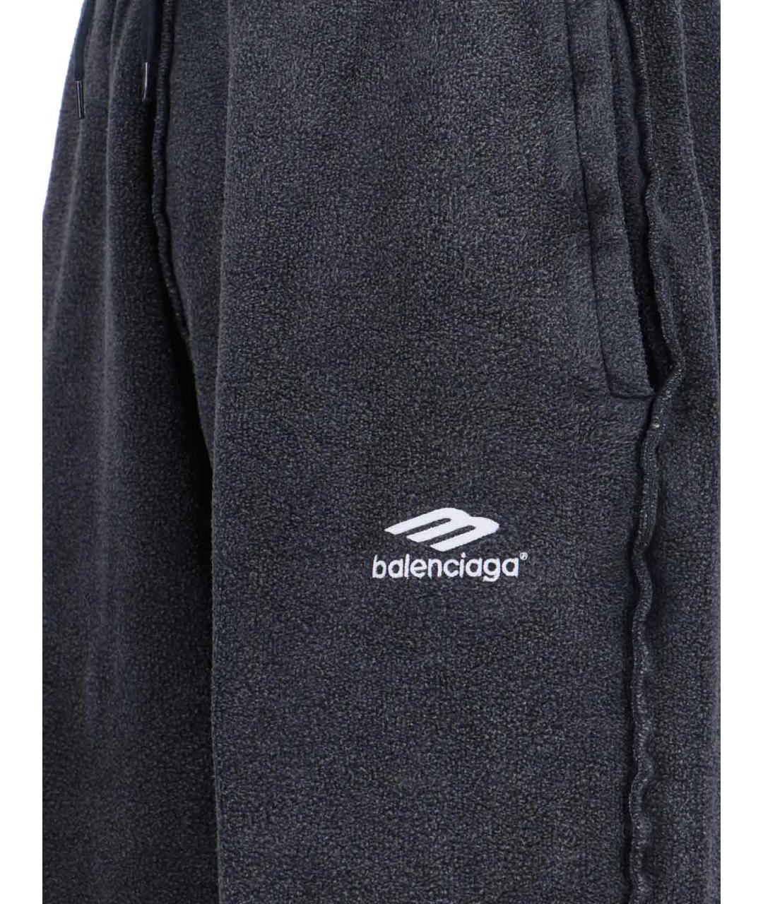 BALENCIAGA Антрацитовые хлопковые повседневные брюки, фото 4