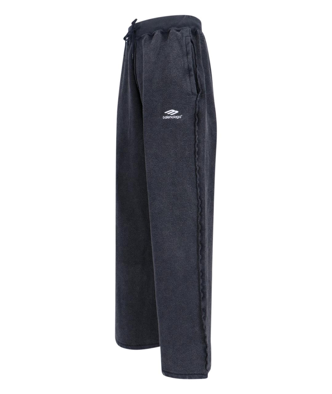 BALENCIAGA Антрацитовые хлопковые повседневные брюки, фото 3