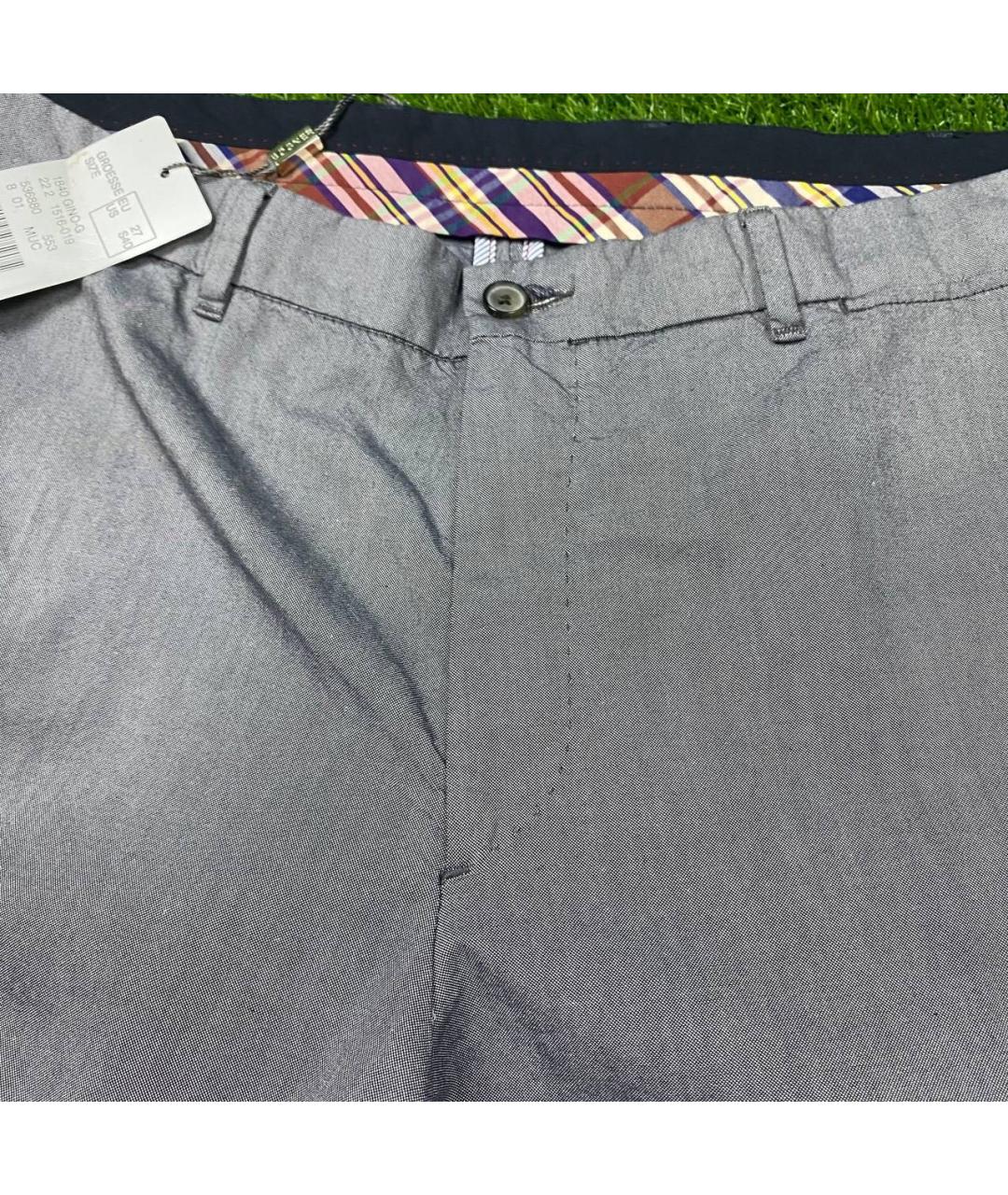 BOGNER Серые хлопковые классические брюки, фото 3