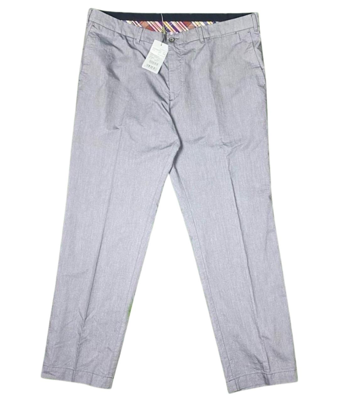 BOGNER Серые хлопковые классические брюки, фото 1