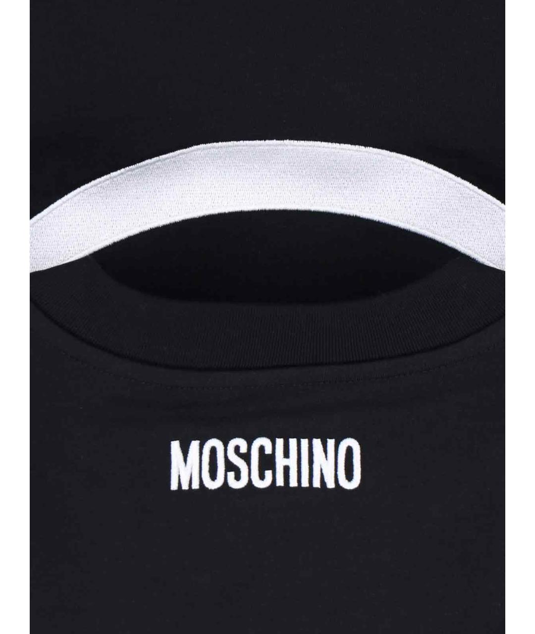 MOSCHINO Черная хлопковая футболка, фото 3