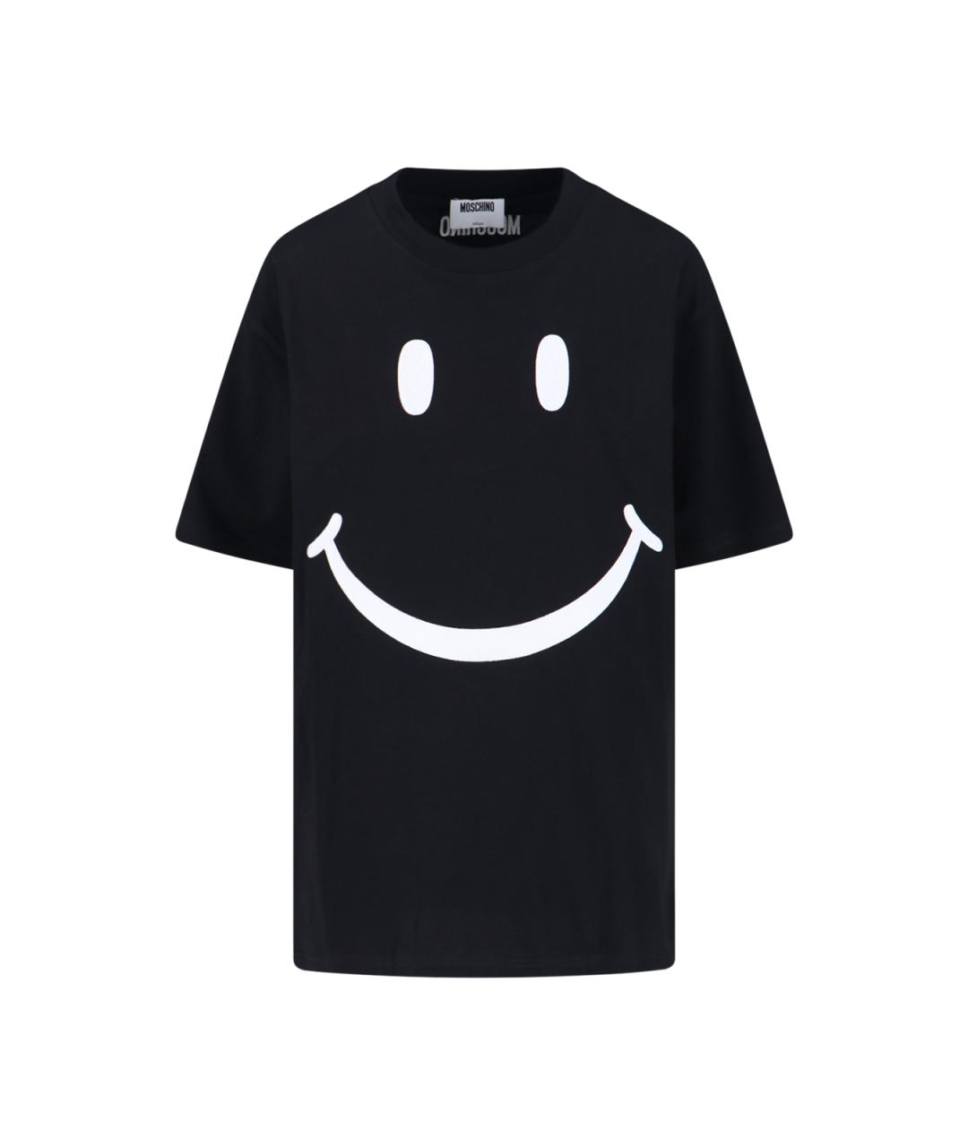 MOSCHINO Черная хлопковая футболка, фото 1